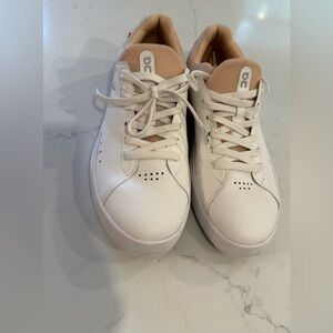 On Running Men's White and Tan Sneakers